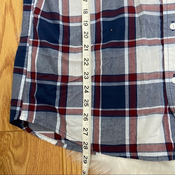 LEVI'S Casual Plaid Short Sleeve Cotton Blend Button Down Shirt Size Large Caber - Picture 5 of 9